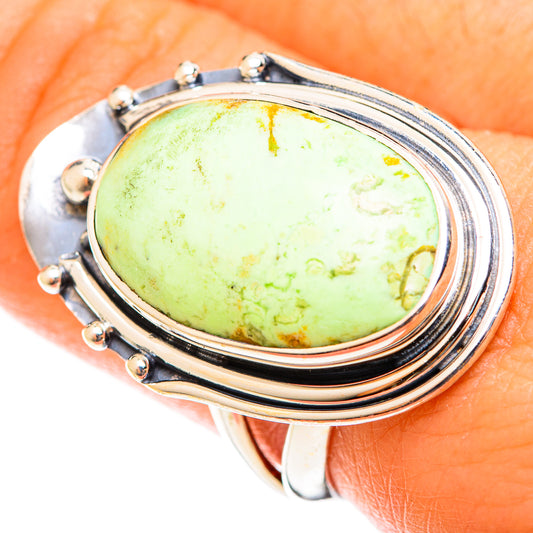 Lemon Chrysoprase Rings handcrafted by Ana Silver Co - RING122211