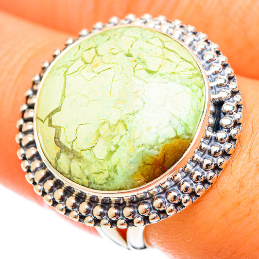 Lemon Chrysoprase Rings handcrafted by Ana Silver Co - RING122212