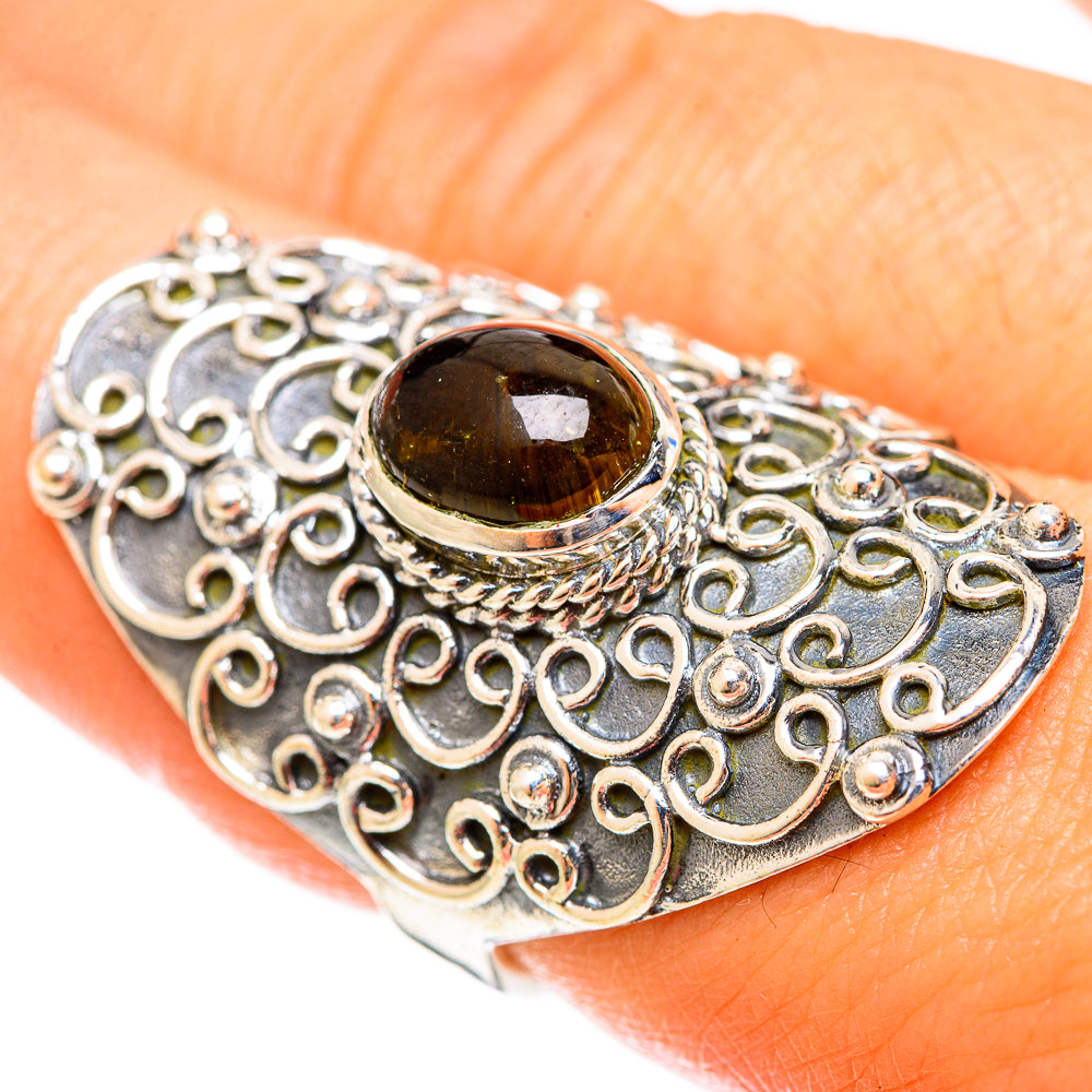 Green Tourmaline Rings handcrafted by Ana Silver Co - RING122222