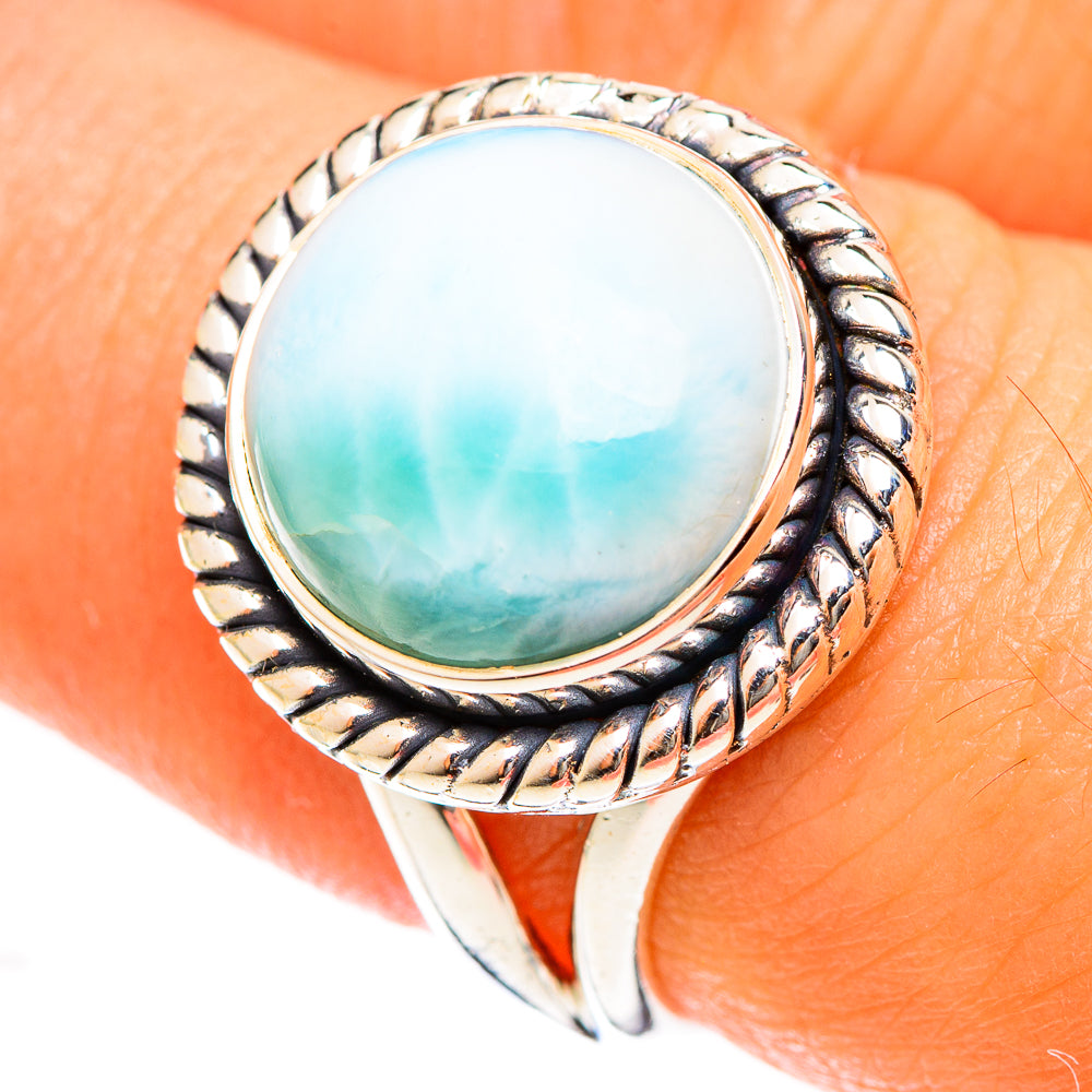 Larimar Rings handcrafted by Ana Silver Co - RING122243