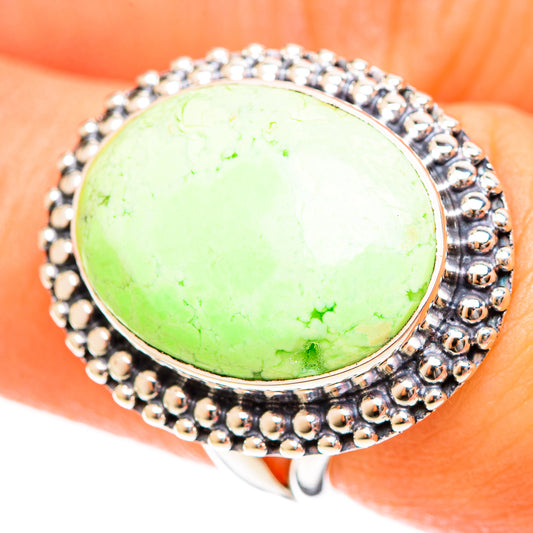 Lemon Chrysoprase Rings handcrafted by Ana Silver Co - RING122245