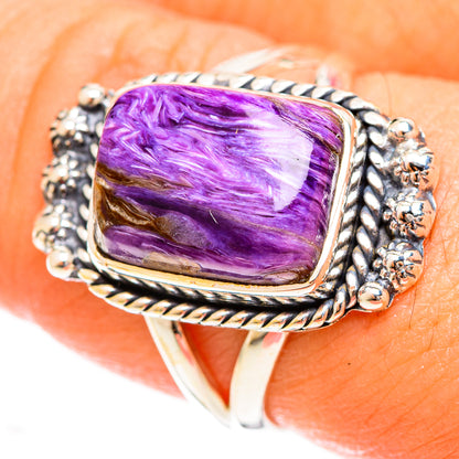 Charoite Rings handcrafted by Ana Silver Co - RING122253