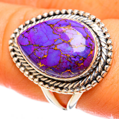 Purple Copper Composite Turquoise Rings handcrafted by Ana Silver Co - RING122274