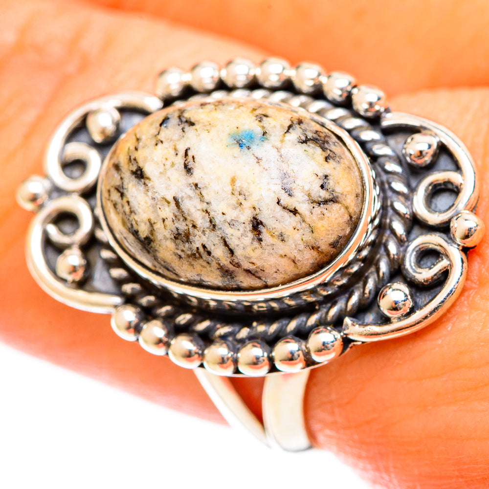 K2 Blue Azurite Rings handcrafted by Ana Silver Co - RING122277