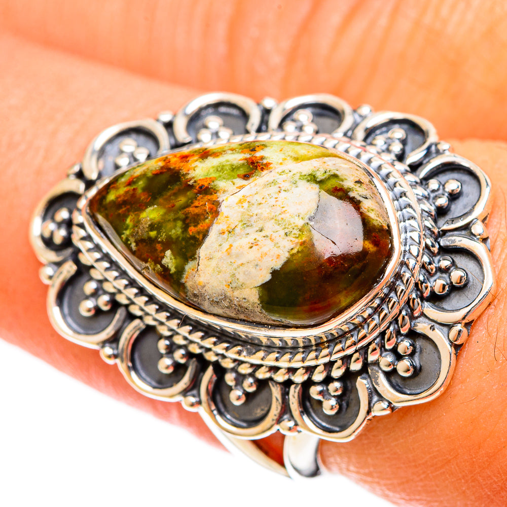 Australian Green Opal Rings handcrafted by Ana Silver Co - RING122288