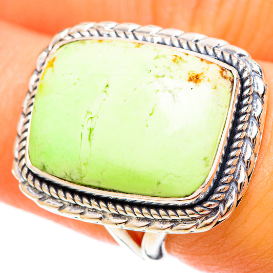 Lemon Chrysoprase Rings handcrafted by Ana Silver Co - RING122290