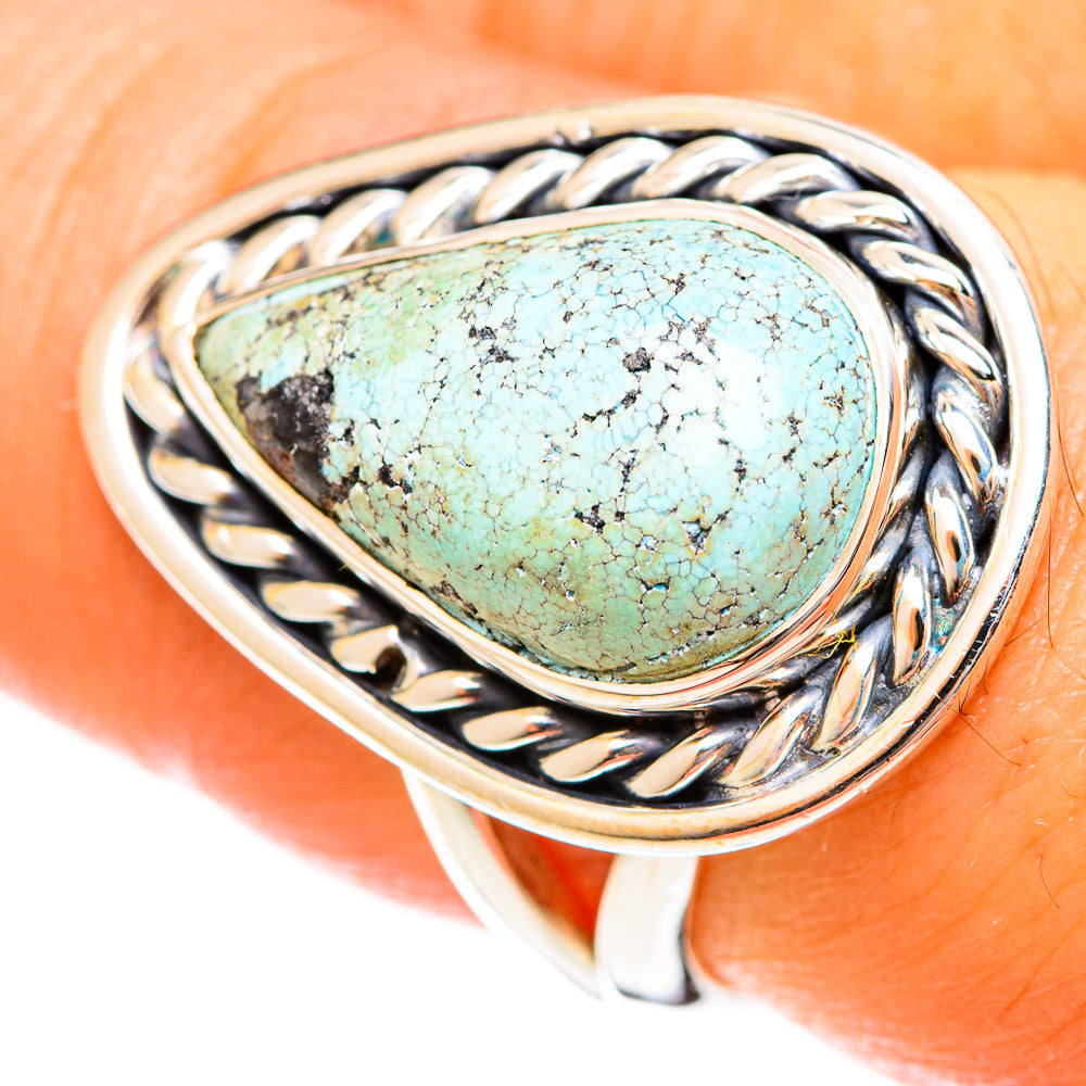 Tibetan Turquoise Rings handcrafted by Ana Silver Co - RING122299