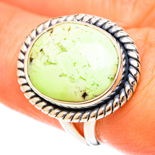 Lemon Chrysoprase Rings handcrafted by Ana Silver Co - RING122309