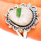 Green Tourmaline In Quartz Rings handcrafted by Ana Silver Co - RING122311