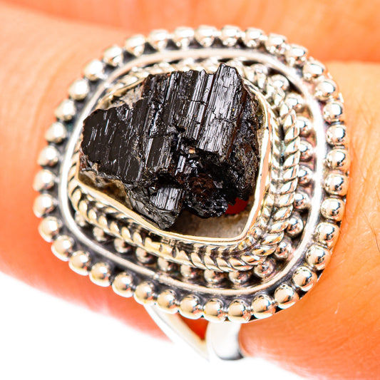 Black Tourmaline Rings handcrafted by Ana Silver Co - RING122317