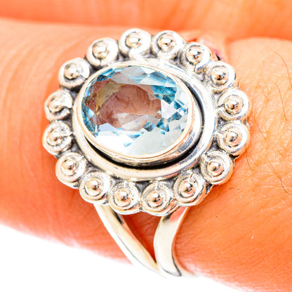 Blue Topaz Rings handcrafted by Ana Silver Co - RING122320