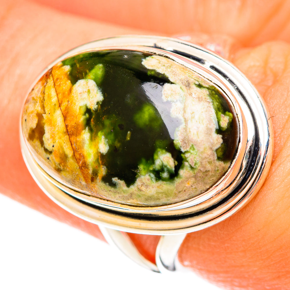 Australian Green Opal Rings handcrafted by Ana Silver Co - RING122327