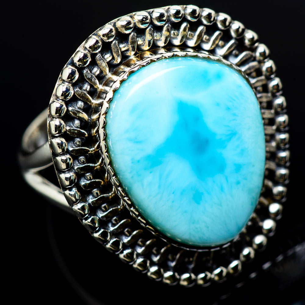 Larimar Rings handcrafted by Ana Silver Co - RING12233