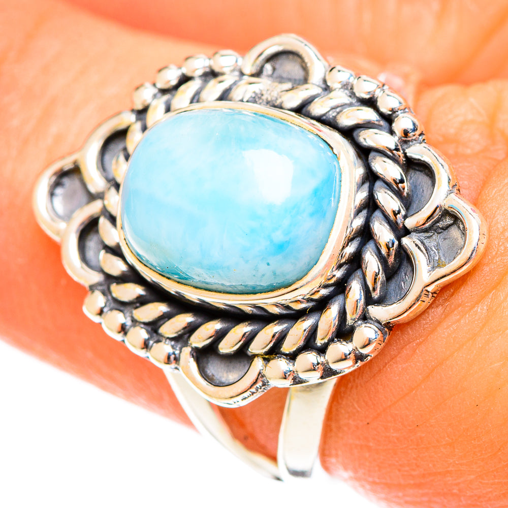 Larimar Rings handcrafted by Ana Silver Co - RING122338