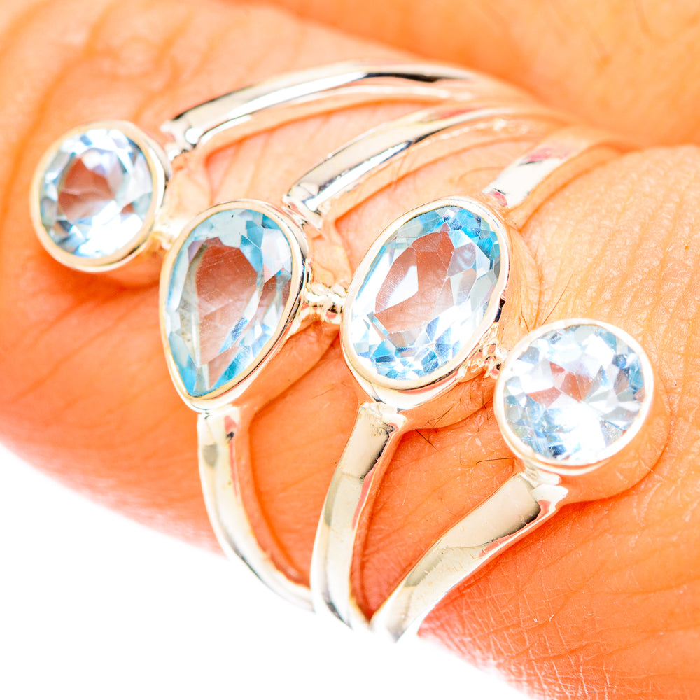 Blue Topaz Rings handcrafted by Ana Silver Co - RING122340