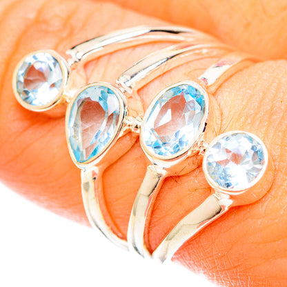 Blue Topaz Rings handcrafted by Ana Silver Co - RING122340