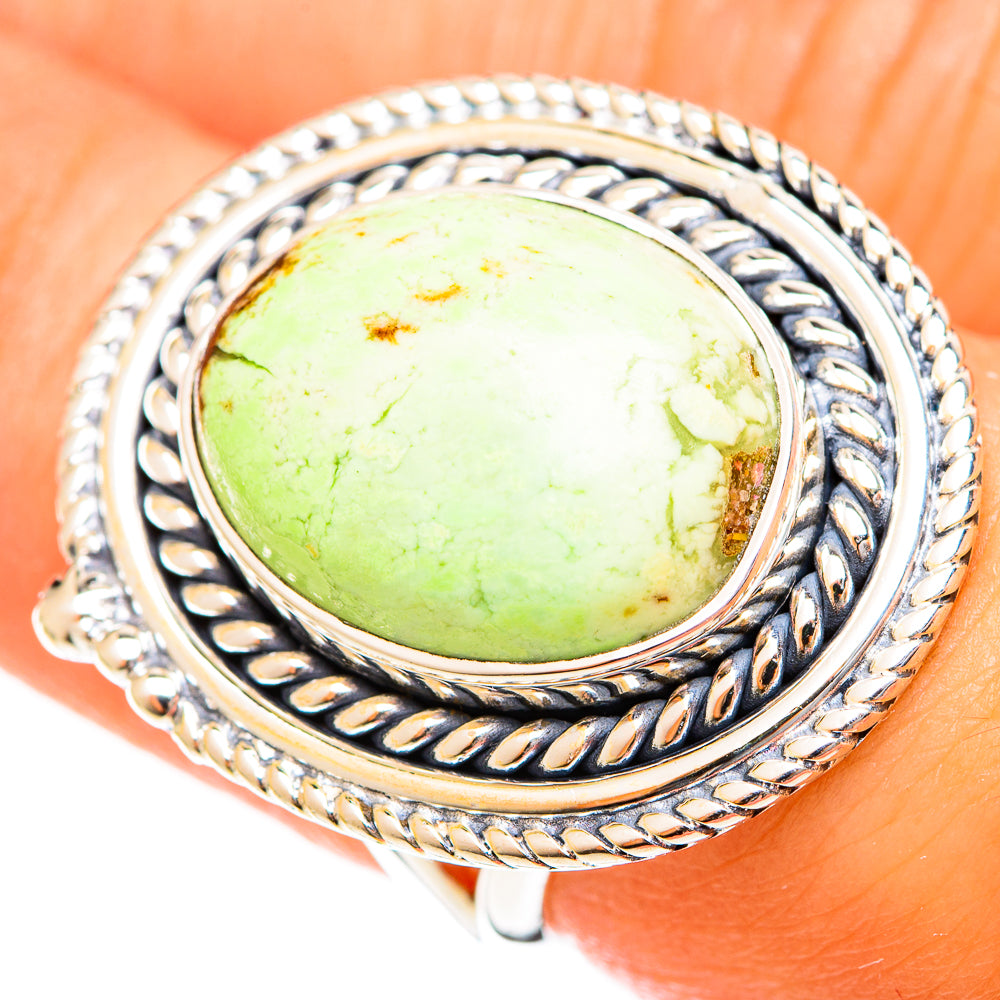 Lemon Chrysoprase Rings handcrafted by Ana Silver Co - RING122344