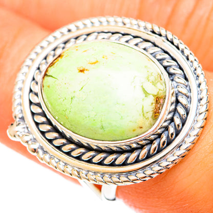 Lemon Chrysoprase Rings handcrafted by Ana Silver Co - RING122344