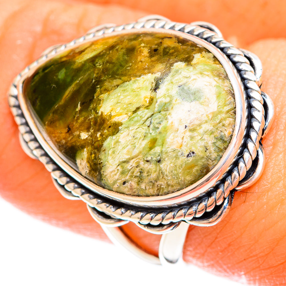 Australian Green Opal Rings handcrafted by Ana Silver Co - RING122345