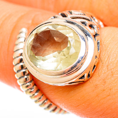 Green Amethyst Rings handcrafted by Ana Silver Co - RING122348