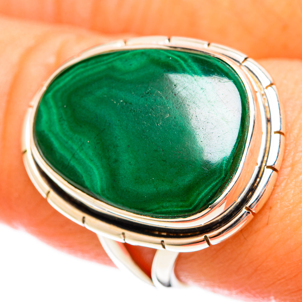 Malachite Rings handcrafted by Ana Silver Co - RING122363