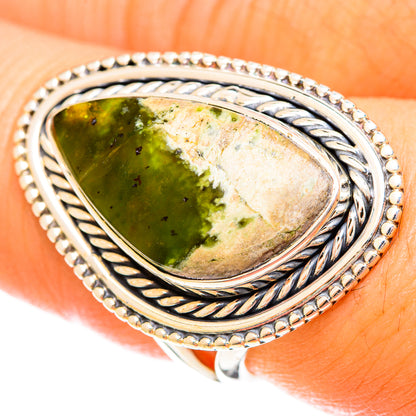 Australian Green Opal Rings handcrafted by Ana Silver Co - RING122366