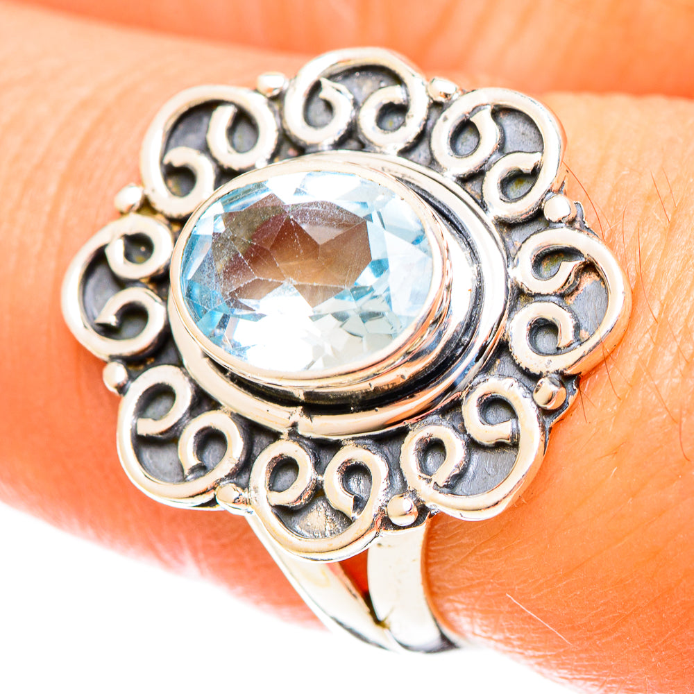Blue Topaz Rings handcrafted by Ana Silver Co - RING122374