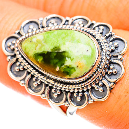 Australian Green Opal Rings handcrafted by Ana Silver Co - RING122384