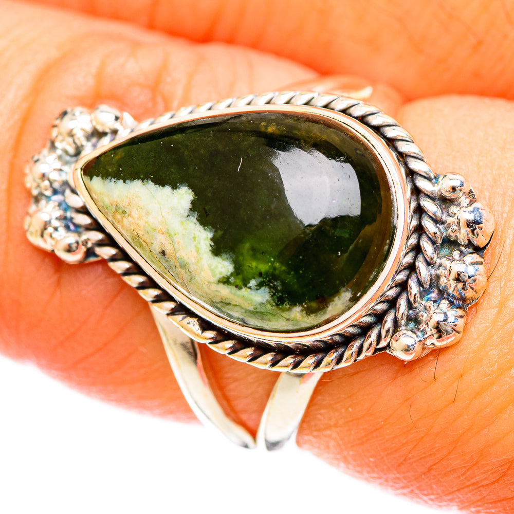 Australian Green Opal Rings handcrafted by Ana Silver Co - RING122388