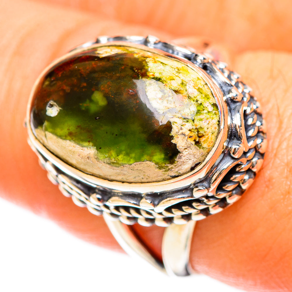Australian Green Opal Rings handcrafted by Ana Silver Co - RING122401