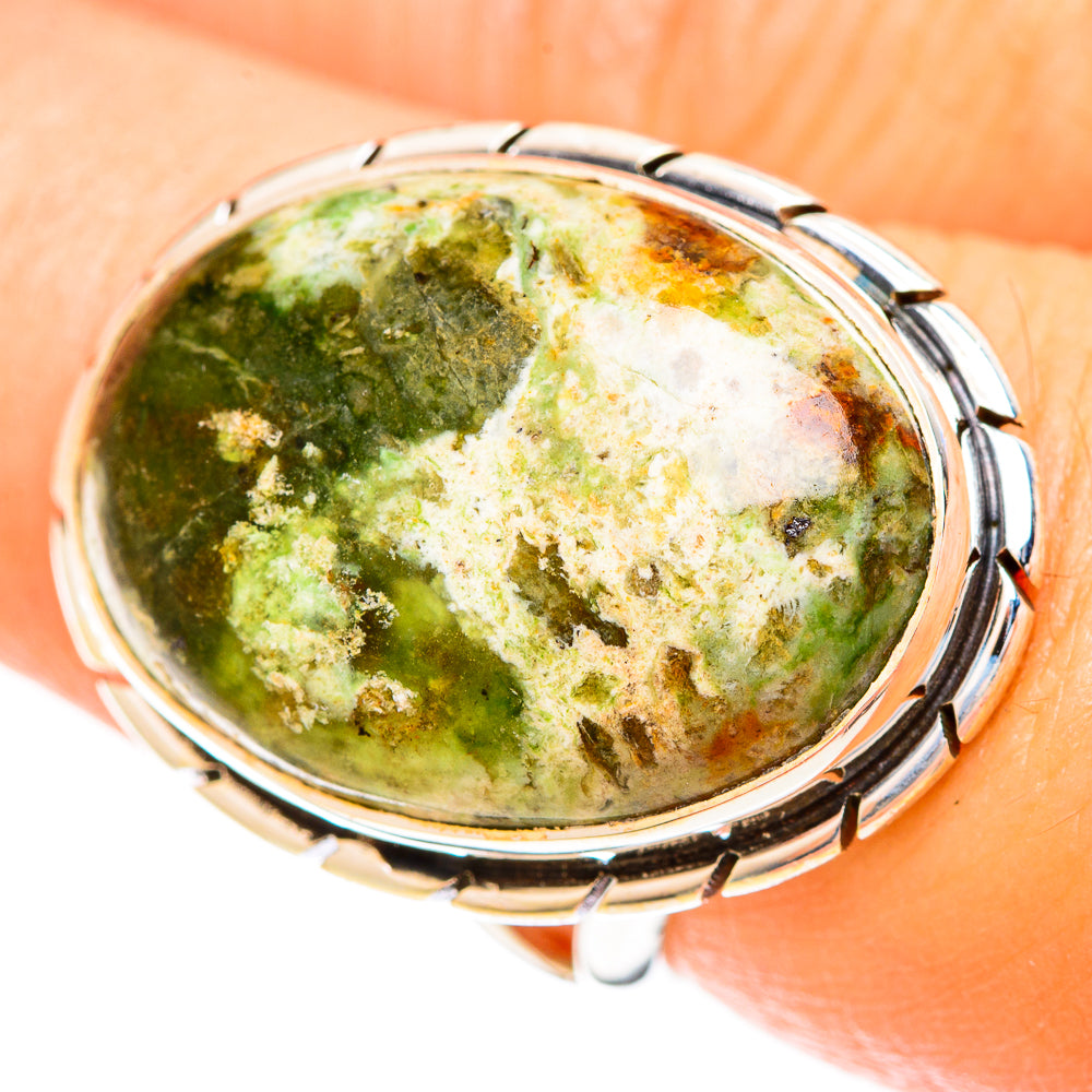 Australian Green Opal Rings handcrafted by Ana Silver Co - RING122403