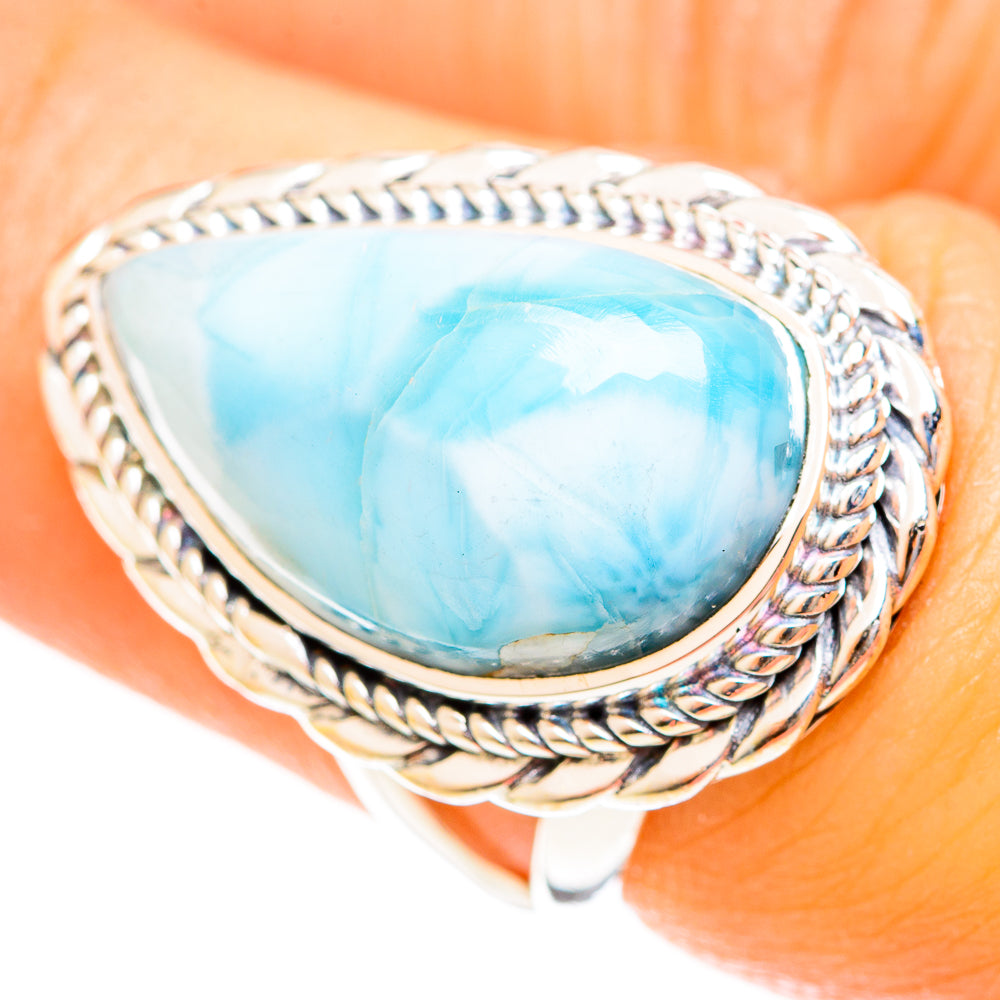 Larimar Rings handcrafted by Ana Silver Co - RING122420