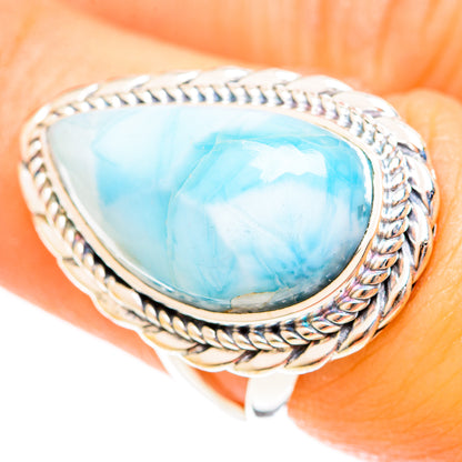 Larimar Rings handcrafted by Ana Silver Co - RING122420