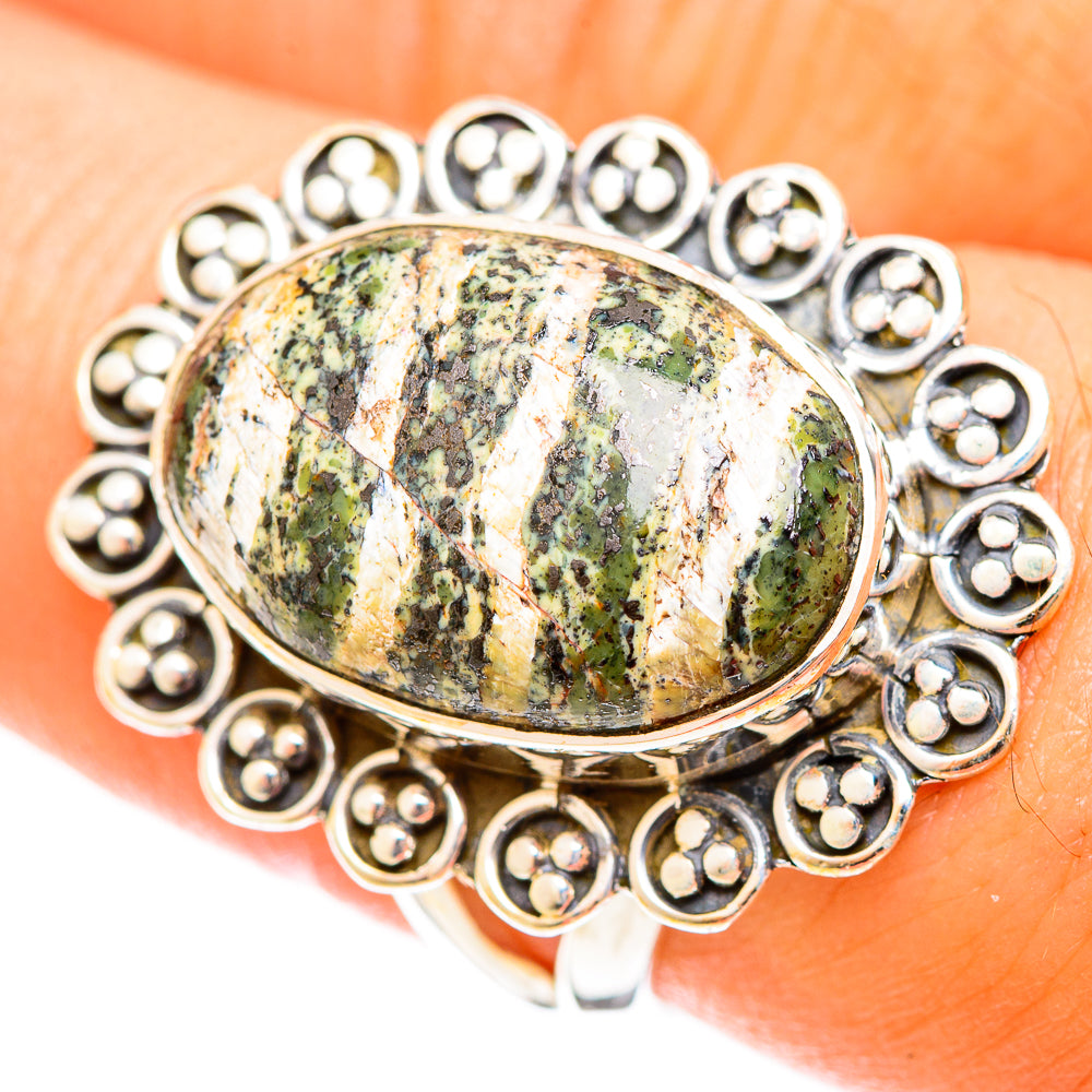 Green Swiss Opal Rings handcrafted by Ana Silver Co - RING122426