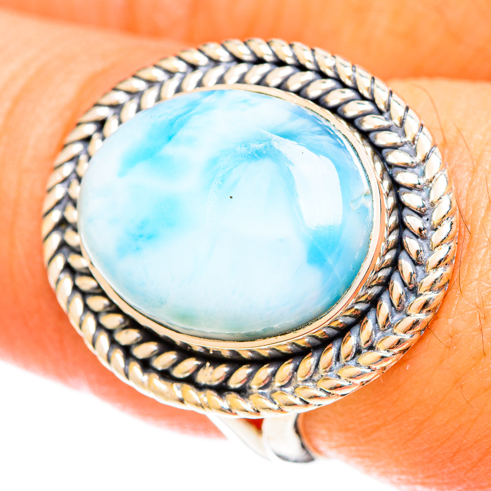 Larimar Rings handcrafted by Ana Silver Co - RING122433