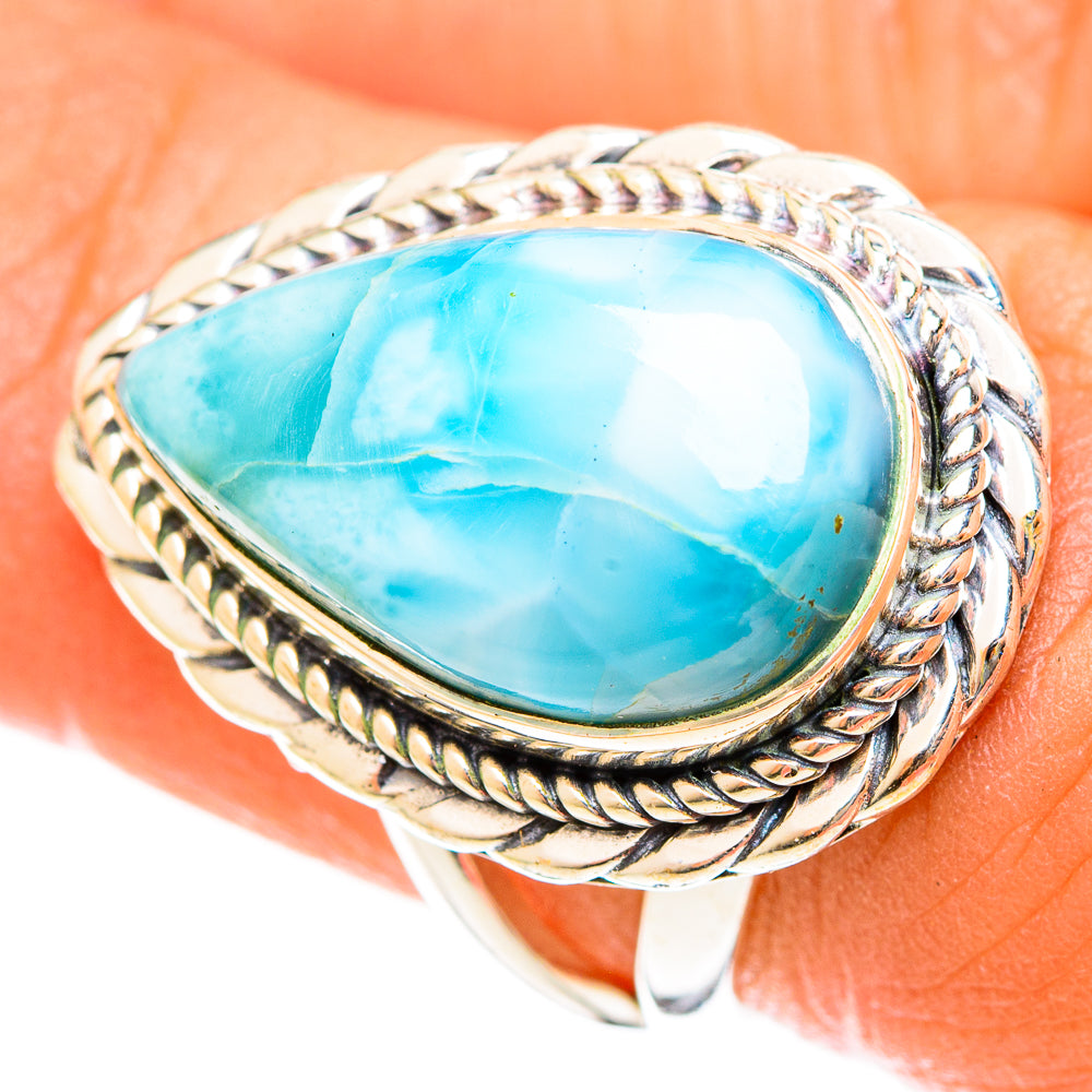 Larimar Rings handcrafted by Ana Silver Co - RING122436