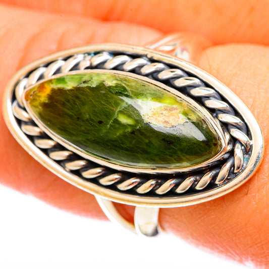 Australian Green Opal Rings handcrafted by Ana Silver Co - RING122447