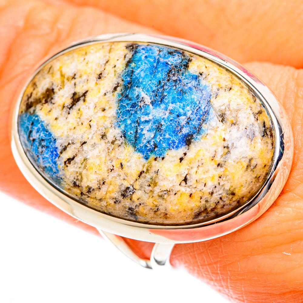 K2 Blue Azurite Rings handcrafted by Ana Silver Co - RING122468