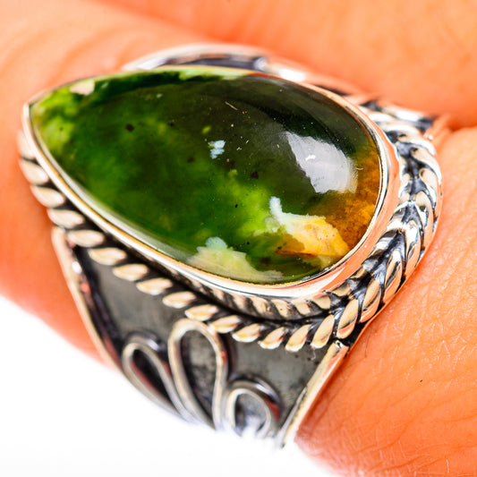 Australian Green Opal Rings handcrafted by Ana Silver Co - RING122476