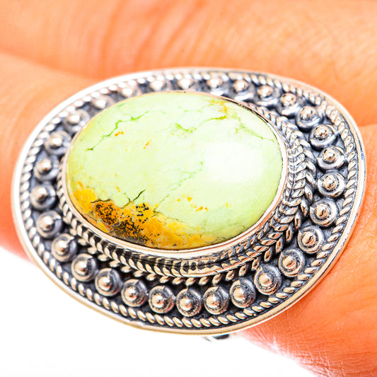Lemon Chrysoprase Rings handcrafted by Ana Silver Co - RING122478