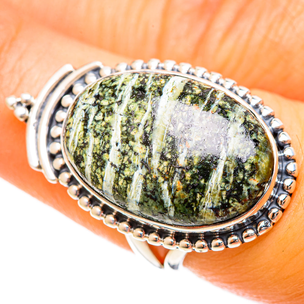 Green Swiss Opal Rings handcrafted by Ana Silver Co - RING122480