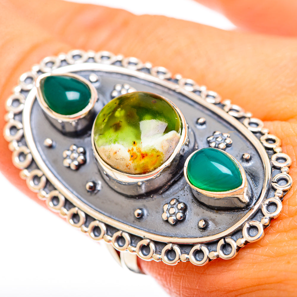 Australian Green Opal Rings handcrafted by Ana Silver Co - RING122482