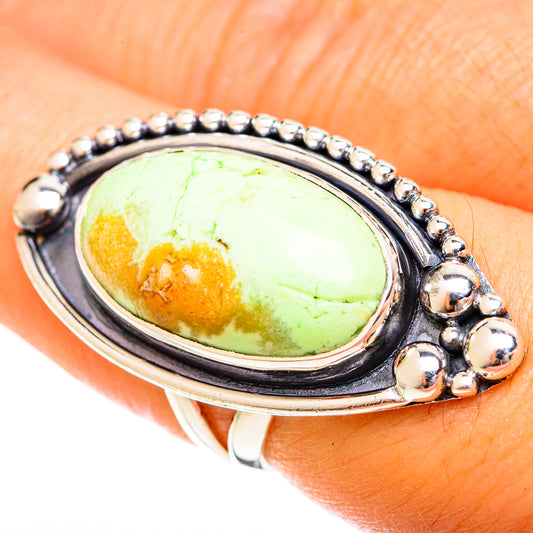 Lemon Chrysoprase Rings handcrafted by Ana Silver Co - RING122483