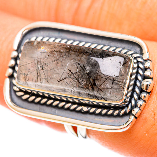 Tourmalinated Quartz Rings handcrafted by Ana Silver Co - RING122494