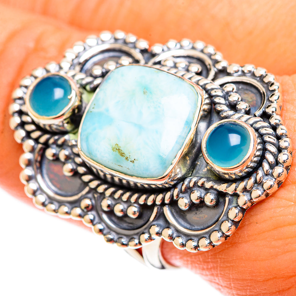 Larimar Rings handcrafted by Ana Silver Co - RING122507