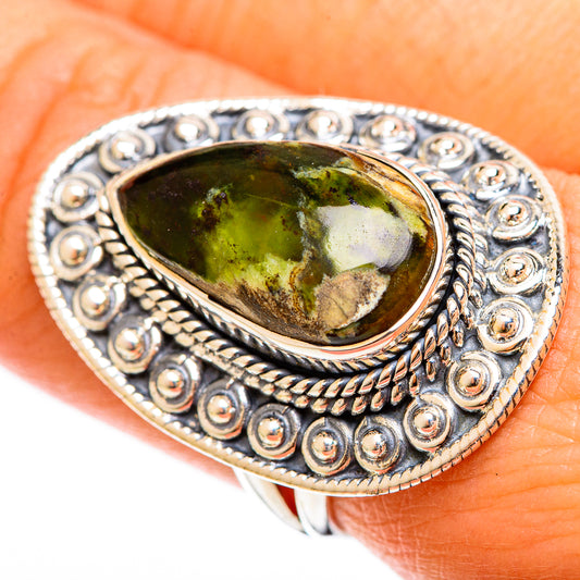 Australian Green Opal Rings handcrafted by Ana Silver Co - RING122510