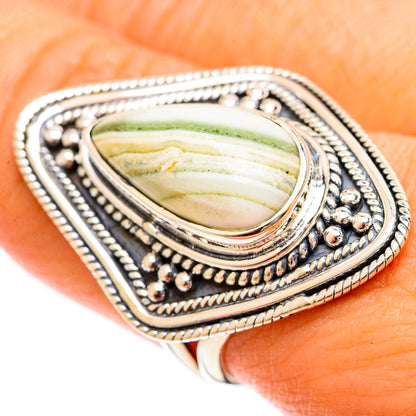 Green Jasper Rings handcrafted by Ana Silver Co - RING122511