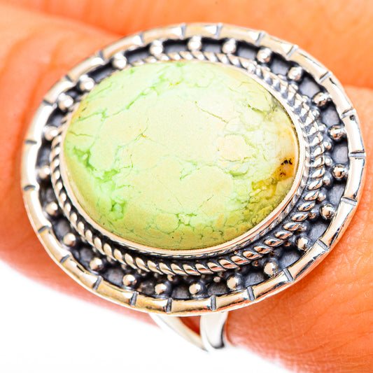 Lemon Chrysoprase Rings handcrafted by Ana Silver Co - RING122514
