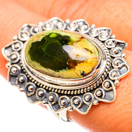 Australian Green Opal Rings handcrafted by Ana Silver Co - RING122517