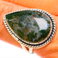 Green Moss Agate Rings handcrafted by Ana Silver Co - RING122537